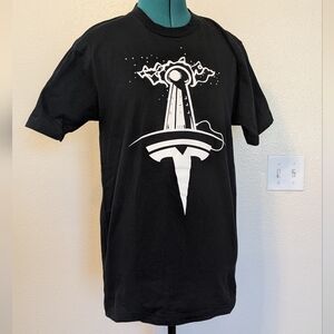 American Apparel Tesla Black Graphic T-Shirt Medium